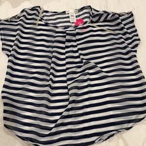 Striped Navy and White Women's Top